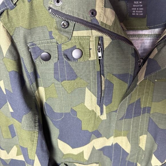 Kaun Camouflage Utility Jacket Womens Full Zip Buttons Pockets 100% Cotton M - Picture 7 of 13